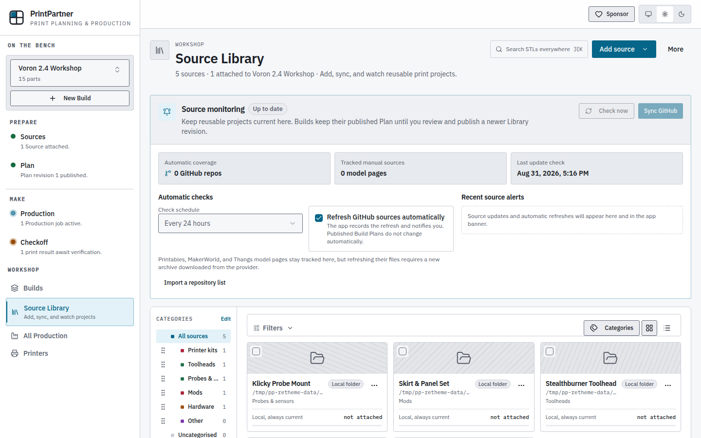Library screen